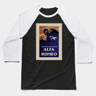 Alfa Romeo Vintage Poster Solid Design Baseball T-Shirt